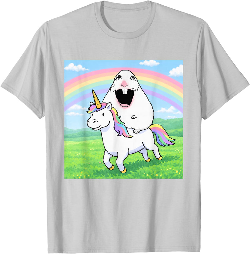 Happy Hamster Meme T-Shirt - Silver Grey