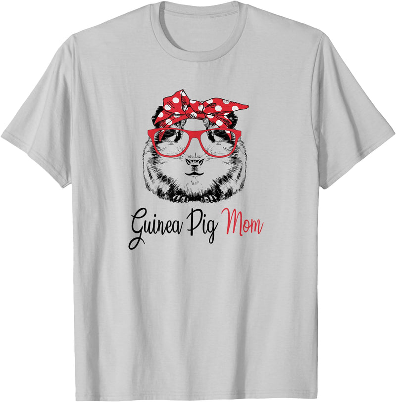 Funny Love Cavy Mom Gifts T Shirts & Hoodies Womens & Girls Kids Cute Wheek Lover Mama Guinea Pig Mom T-Shirt - Silver Grey