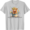 KAEDAM Gifts: Highland Cows Cute Baby Highland Cow Calf Love Spring Pastel Novelty T-Shirt - Silver Grey