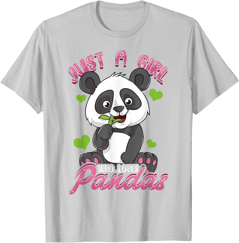Panda Shirt & Tees Just A Girl Who Loves Pandas Shirt for Girls T-Shirt - Silver Grey
