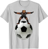 Behrbones Clothing Bear Goalie On Soccer Ball - by Behrbones T-Shirt - Silver Grey