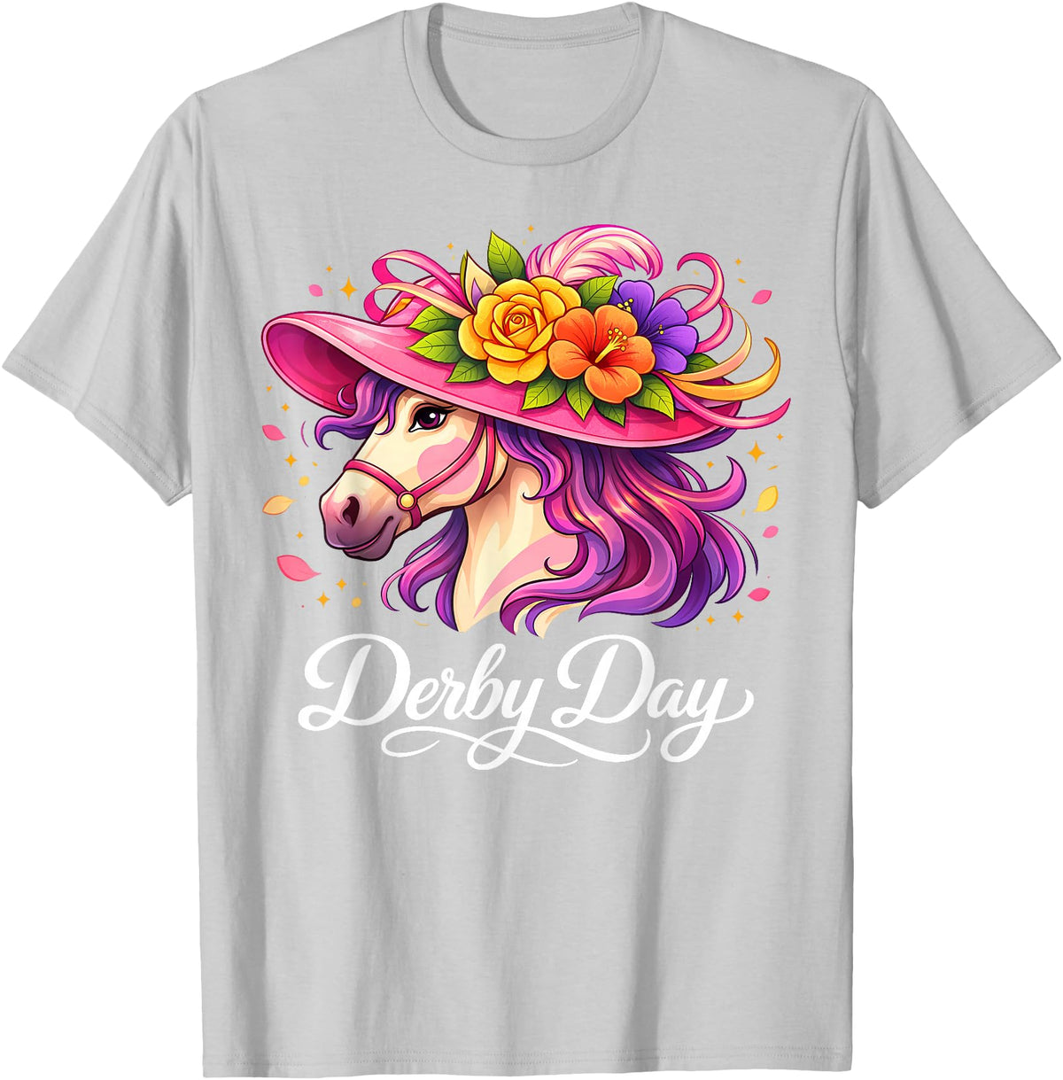 Funny Outfit Men Women 2026 Horse Racing Funny Derby Day 2026 Horse Racing T-Shirt - Silver Grey