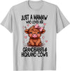 MAMAW - Unique & Stylish Must Haves Grandmothers Just a MAMAW loves her GRANDBABIES & HIGHLAND COWS Graphic T-Shirt - Silver