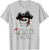 Pirate Family Matching T-Shirts Pirate Papa Costume Jolly Roger Crossbones Funny Pirate Dad T-Shirt - Silver Grey