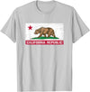 Graphic Club Inc. California Republic Flag - CA - Distressed Design - Classic T-Shirt - Silver Grey