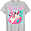 Funny Summerween Ghost Summer Halloween Vacation Summerween Funny Ghost Halloween Summer Floating in Flamingo T-Shirt -