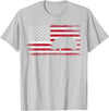 Pig Hog Farm Farmer 4th of July Shirt American Flag America T-Shirt - Silver Grey