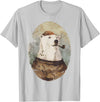 Polar bear Sailor Oil paint Inspired Cool Captain Polar Bear T-Shirt - Silver Grey