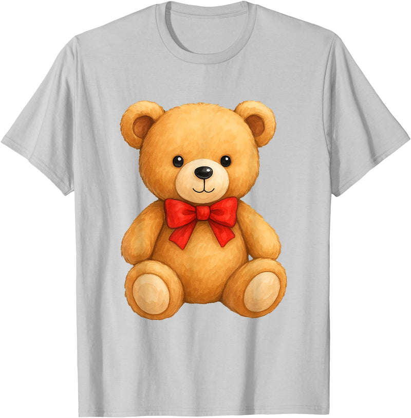 Teddy Bear Accessories Gifts Women Men Kids Teddy Bear Cute Teddy Bear Lover Illustration Graphic Design T-Shirt - Silver Grey