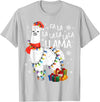Funny Fa La La Llama Christmas Shirt FA La La Llama Christmas Funny Lllama Lover Xmas Pajamas T-Shirt - Silver Grey