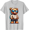 Rappers Aesthetic Urban Teddy Bear Graphic Hip Hop Teddy Bear Graphic Bears Cool Hip Hop Streetwear Colorful T-Shirt - Silver Grey