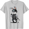 Armed Bunny Easter Military Rabbit Graphic for Men T-Shirt in Silver Grey