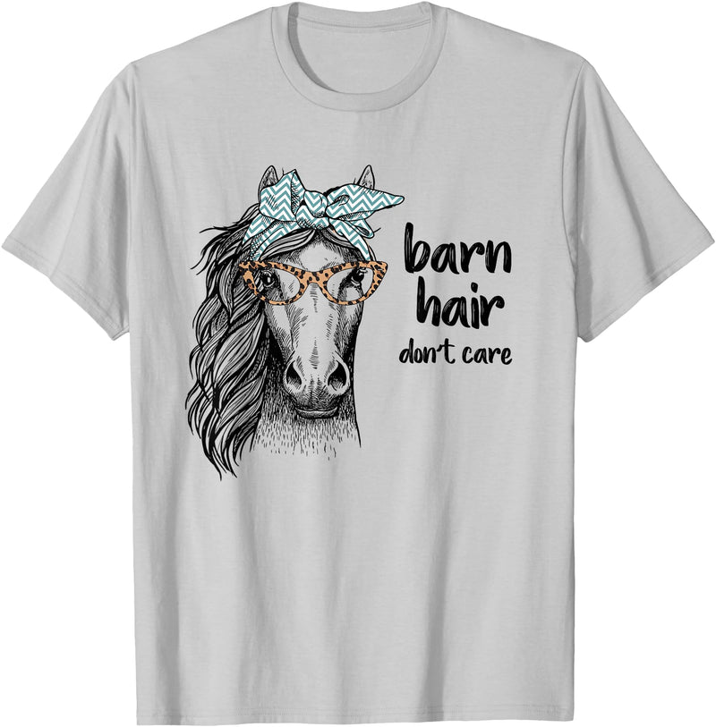 Girl Horse Shirts by Southerngal Cute Horse Love Girl Shirt Barn Hair Don't Care Cowgirl Gift T-Shirt - Silver Grey