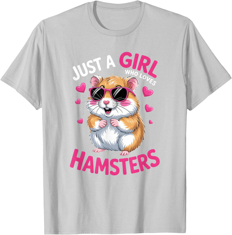 Girls Hamster T-Shirt - Silver Grey