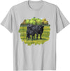 Farm Animal Art by CSForest Black Angus Cow & Cute Calf Farm Animals T-Shirt - Silver Grey