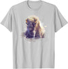 Rocky Mountain Wilderness designs Great Native American White Buffalo Sacred Spirit Animal T-Shirt - Silver Grey