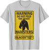 Montana Wildlife Nature Apparel Funny Glacier National Park Grizzly Brown Bear Souvenir Gift T-Shirt - Silver Grey