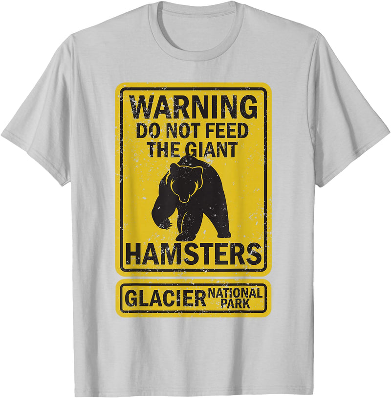 Montana Wildlife Nature Apparel Funny Glacier National Park Grizzly Brown Bear Souvenir Gift T-Shirt - Silver Grey