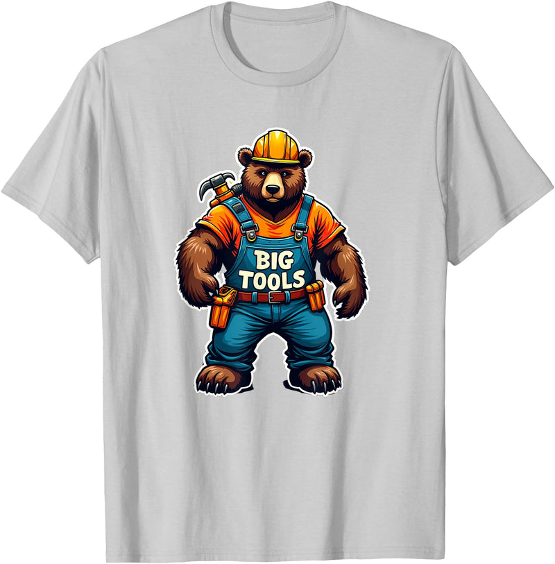 Jay Moe Design I Love Muscle Bear Funny Gay Big Tools LGBTQ Pride Vintage T-Shirt - Silver Grey