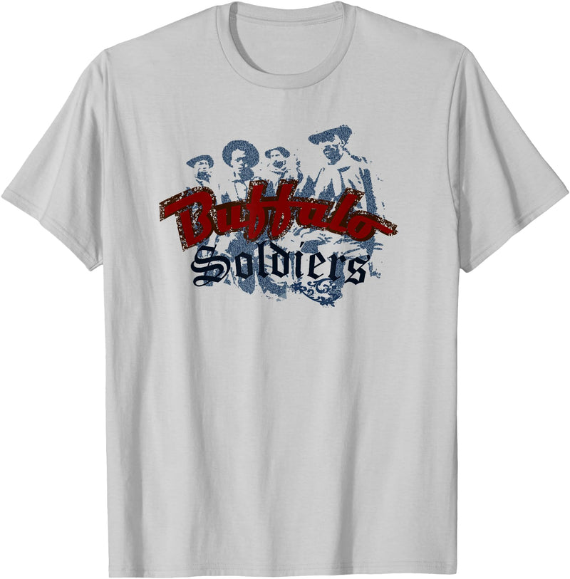 Gene Brown - drawn2themusic Buffalo Soldiers Top T-Shirt - Silver Grey