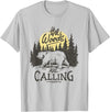 Funny Bear Themed Apparel & Accessories The Woods are Calling Cool Nature Bear Graphic T-Shirt - Silver Grey