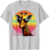 Funny Giraffe lover Giraffe Animal Vintage Sunglasses Giraffe T-Shirt - Silver Grey