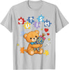 Cute Autism Awareness Puzzle Cute Autism Awareness Bear Colorful Puzzle T-Shirt - Silver Grey