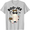 Boo-Jee Ghost Halloween Tees for Women Women Girls BOU-JEE Ghost Boba Leopard Sassy Halloween T-Shirt - Silver Grey
