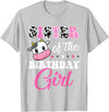 Cow Lover Birthday Men Women Kids Shirts & Gifts Sister of The Birthday Girl Farm Cow Matching Family Shirt T-Shirt - Silver