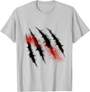 Funny Dinosaur Clothing Dinosaur T rex Claw Marks For Halloween Boys Men Kids T-Shirt - Silver Grey