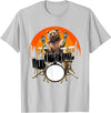 Drum Instrument Drummer Apparel Musical Animal Bear Playing Drums For Drum Lover And Musical Drummer Lover T-Shirt - Silver Grey