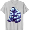 Funny Graphic Gamers tee Polar Bear Funny Video Games Polar Bear T-Shirt T-Shirt - Silver Grey