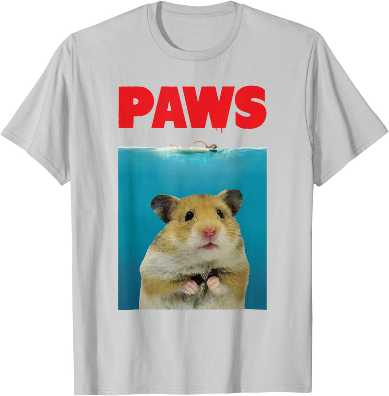 Paws Hamster Funny T-Shirt Parody | Hammy Lover Gifts T-Shirt - Silver Grey