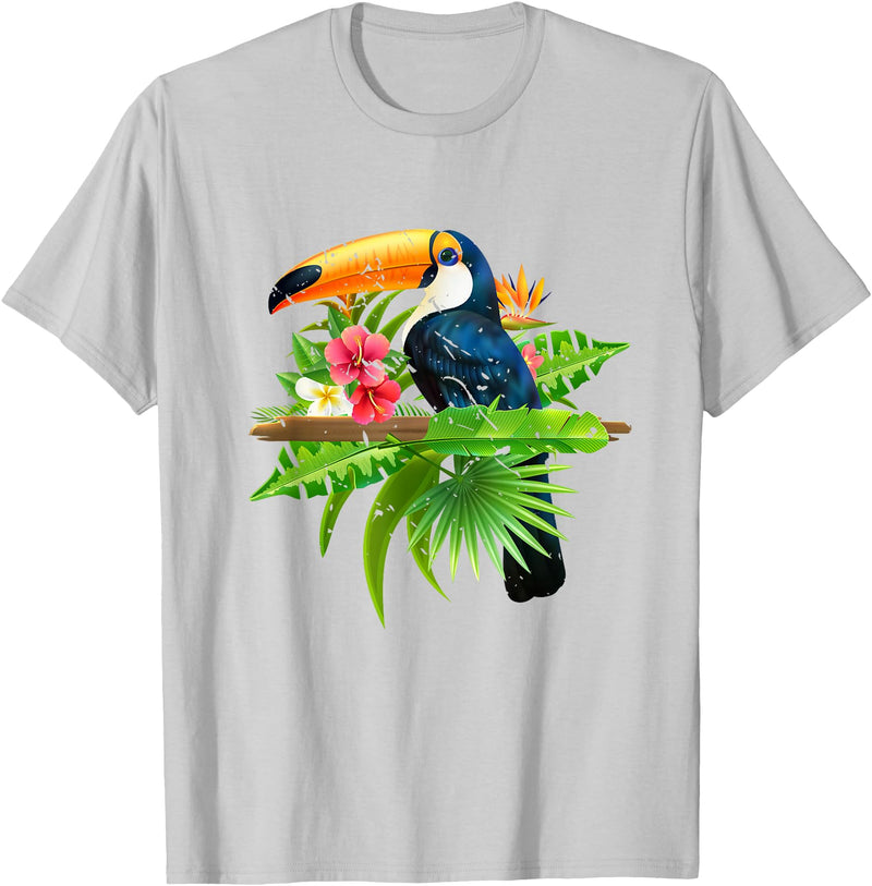 Toucan Bird Ornithologist Gift Idea Tropical Birds Exotic Summer Animal Toucan T-Shirt - Silver Grey