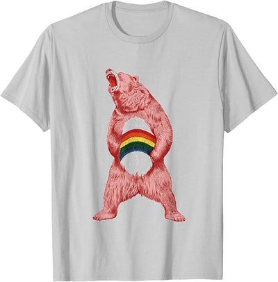 Bear LGBT Rainbow Flag gay pride T-Shirt