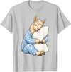 Funny Sleepy Llama Animal Lovers Pajama Llama Sleeping in Cute Pajamas Sleep T-Shirt - Silver Grey