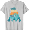 Forest Animal Outdoor Nature Bears Gift Grizzly Bear Animal of the Forest Nature Brown Bear Retro Brown Bear T-Shirt - Silver Grey