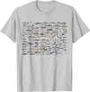 100 Types Of Fish Species Tee 100 Types of Freshwater Fish Species Fishing T-Shirt - Silver Grey