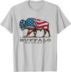 Custer State Park Buffalo Roundup Clothing Co Buffalo Roundup Custer State Park South Dakota Patriotic T-Shirt - Silver Grey