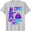 Llama Pinata Birthday Family Bday Party Decoration Daddy of Birthday Boy Llama Pinata Party Family Matching T-Shirt - Silver Grey