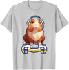Guinea pig Video Game cavy Gift Guinea pig Gamers Funny guinea pig and Video Gamer Lover fluffy cavy Gamers T-Shirt - Silver Grey