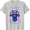 Llama Birthday Apparel Family Party Birthday Tees Bruh Its My Birthday Llama Boy Kids Girl Family Funny Party T-Shirt - Silver Grey
