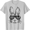 Hip Hop Bunny with Sunglasses Easter Hippity Rabbit Funny T-Shirt in Silver Grey