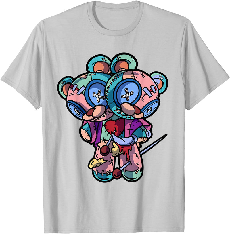 Voodoo Teddy Bear by - Sugar Kai Pastel Goth Two Headed Teddy Bear Voodoo Doll For Men T-Shirt - Silver Grey