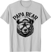 Bear Face Designs Papa Bear Face Grizzly Fathers Day Bear Lover Mens T-Shirt - Silver Grey