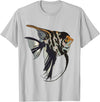 Freshwater Fish Fun Marbled Freshwater Angelfish T-Shirt - Silver Grey