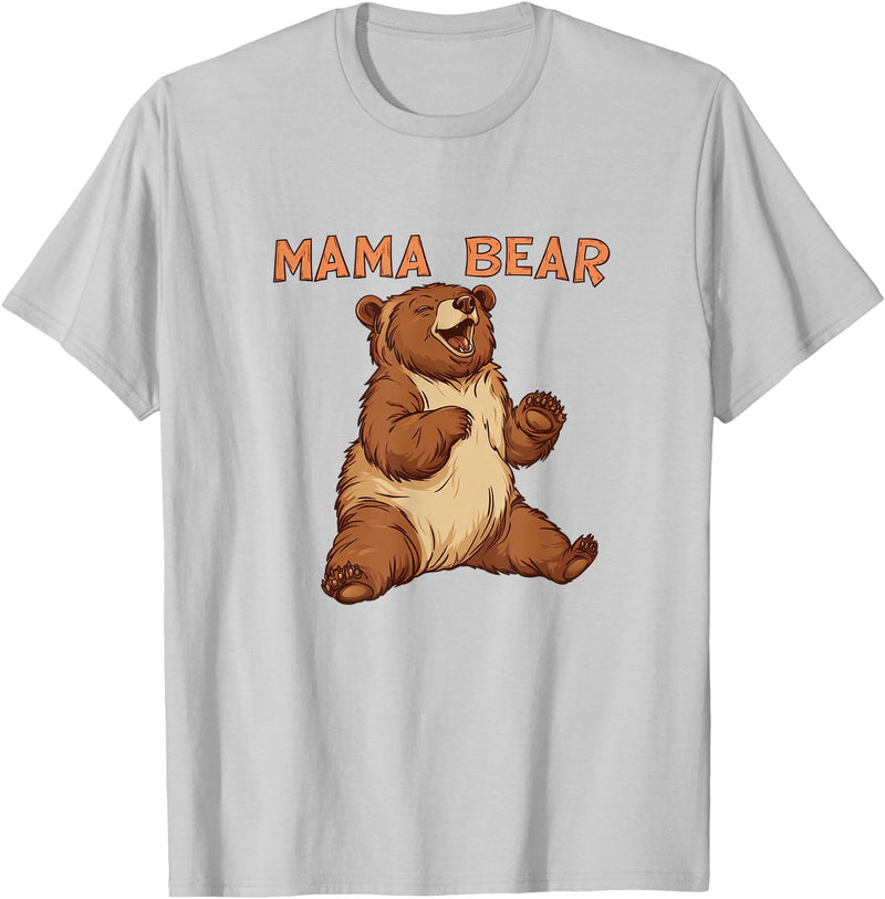 Happy Mama Bear Cool Vibes with Mama Bear Costume T-Shirt - Silver Grey