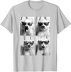 Funny Animal Photography Clothing Co. Baby Polar Bears with Sunglasses Cute Bear Cubs Photo Booth T-Shirt - Silver Grey