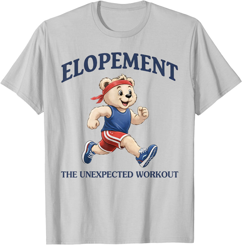 Funny Bear Running Autism Support Squad Autism Neurodiversity Bear Elopement The Unexpected Workout T-Shirt - Silver Grey