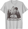 Trendy Apparel Cali Bear Forest And Mountains Background T-Shirt - Silver Grey